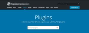 The plugins section of WordPress.org.